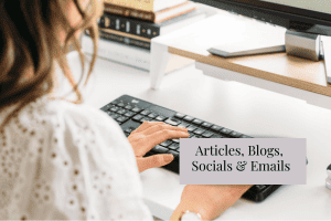 Articles, Blogs, Social media and emails
